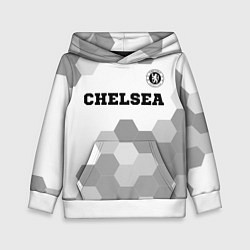 Толстовка-худи детская Chelsea sport на светлом фоне посередине, цвет: 3D-белый