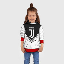 Толстовка-худи детская Juventus sport geometry fc club, цвет: 3D-красный — фото 2