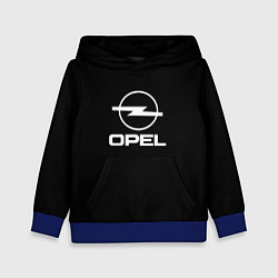 Толстовка-худи детская Opel logo white, цвет: 3D-синий