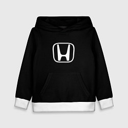 Толстовка-худи детская Honda white logo, цвет: 3D-белый