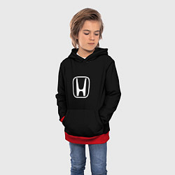 Толстовка-худи детская Honda white logo, цвет: 3D-красный — фото 2