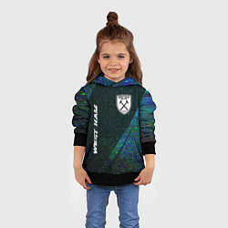 Толстовка-худи детская West Ham glitch blue, цвет: 3D-черный — фото 2