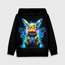 Толстовка-худи детская Зомби Пикачу - неоновое свечение, цвет: 3D-черный