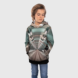 Толстовка-худи детская Траволатор на станции метро Спортивная в Петербург, цвет: 3D-черный — фото 2