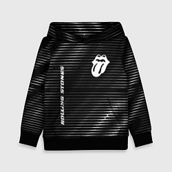 Толстовка-худи детская Rolling Stones metal rock lines, цвет: 3D-черный