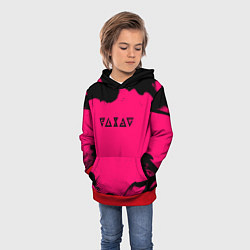 Толстовка-худи детская Ведьмак лого смок, цвет: 3D-красный — фото 2