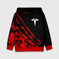 Толстовка-худи детская Tesla sport grunge, цвет: 3D-красный