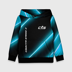 Толстовка-худи детская Counter-Strike 2 неоновые лампы, цвет: 3D-черный
