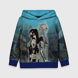 Толстовка-худи детская Хибино и Аширо -Кайдзю номер 8, цвет: 3D-синий
