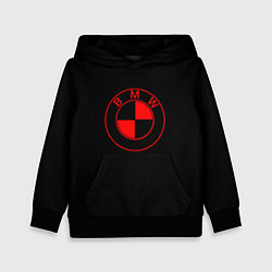 Толстовка-худи детская BMW red logo, цвет: 3D-черный