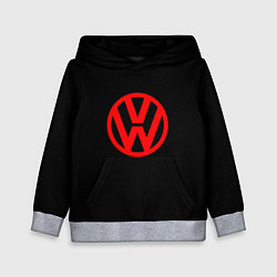 Толстовка-худи детская Volkswagen red logo, цвет: 3D-меланж