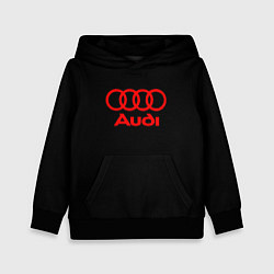 Толстовка-худи детская Audi red logo, цвет: 3D-черный