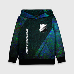 Толстовка-худи детская Hoffenheim glitch blue, цвет: 3D-черный