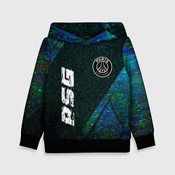 Толстовка-худи детская PSG glitch blue, цвет: 3D-черный