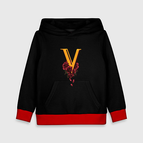 Детская толстовка Valentinos logo Cyberpunk / 3D-Красный – фото 1