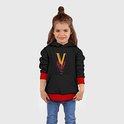 Толстовка-худи детская Valentinos logo Cyberpunk, цвет: 3D-красный — фото 2