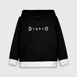 Толстовка-худи детская Diablo logo white, цвет: 3D-белый