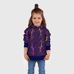 Толстовка-худи детская Молнии на пурпурном, цвет: 3D-синий — фото 2