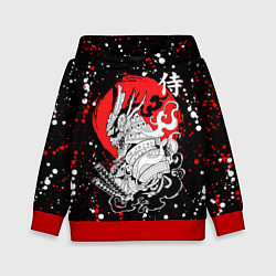 Толстовка-худи детская Самурай в маске Хання, цвет: 3D-красный