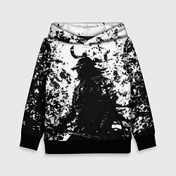 Толстовка-худи детская Ghost of Tsushima black and white, цвет: 3D-черный
