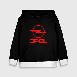 Толстовка-худи детская Opel red logo auto, цвет: 3D-белый