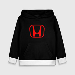 Толстовка-худи детская Honda red logo auto, цвет: 3D-белый
