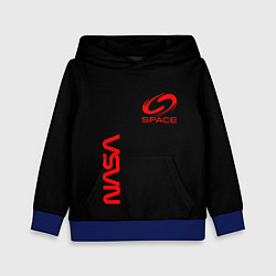 Толстовка-худи детская Nasa space red logo, цвет: 3D-синий