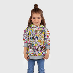 Толстовка-худи детская Right now NewJeans and Takashi Murakami, цвет: 3D-меланж — фото 2