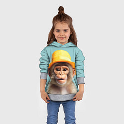 Толстовка-худи детская Мартышка в шляпе, цвет: 3D-меланж — фото 2