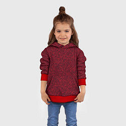 Толстовка-худи детская Текстурированный красно-чёрный, цвет: 3D-красный — фото 2