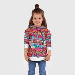 Толстовка-худи детская Hip hop graffiti pattern, цвет: 3D-белый — фото 2