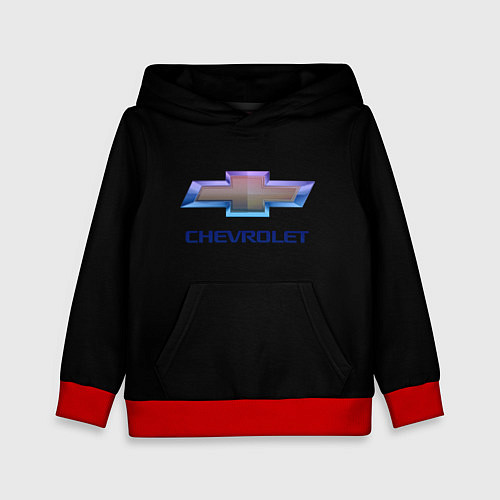 Детская толстовка Chevrolet logo neon / 3D-Красный – фото 1