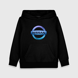 Толстовка-худи детская Nissan logo neon, цвет: 3D-черный