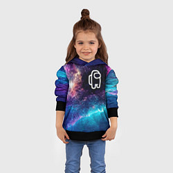 Толстовка-худи детская Among Us space game logo, цвет: 3D-черный — фото 2