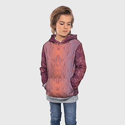 Толстовка-худи детская Векторные узоры, цвет: 3D-меланж — фото 2