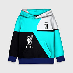 Толстовка-худи детская Juventus x Liverpool geometry, цвет: 3D-синий