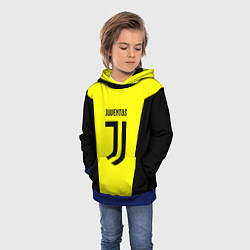 Толстовка-худи детская Juventus sport geometry yellow, цвет: 3D-синий — фото 2