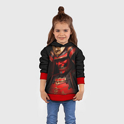 Толстовка-худи детская Демон самурай Они - красный, цвет: 3D-красный — фото 2