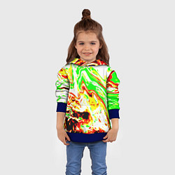 Толстовка-худи детская Кислотные краски, цвет: 3D-синий — фото 2