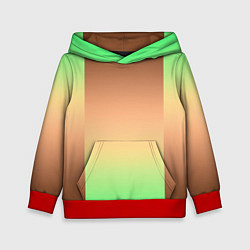 Толстовка-худи детская Фисташковый комбинированный градиент, цвет: 3D-красный