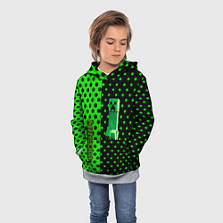 Толстовка-худи детская Minecraft creeper pattern, цвет: 3D-меланж — фото 2