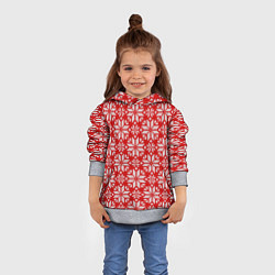 Толстовка-худи детская Цветной вязаный орнамент, цвет: 3D-меланж — фото 2