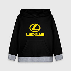 Толстовка-худи детская Lexus yellow logo, цвет: 3D-меланж