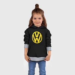 Толстовка-худи детская Volkswagen logo yellow, цвет: 3D-меланж — фото 2