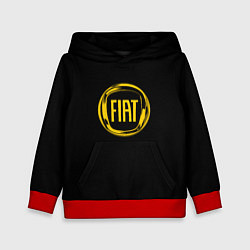 Толстовка-худи детская FIAT logo yelow, цвет: 3D-красный