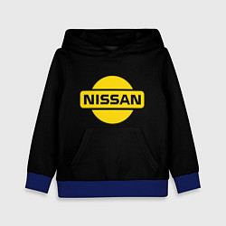 Толстовка-худи детская Nissan yellow logo, цвет: 3D-синий