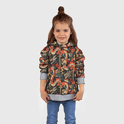 Толстовка-худи детская Паттерн с драконом, цвет: 3D-меланж — фото 2