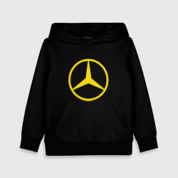 Толстовка-худи детская Mercedes logo yello, цвет: 3D-черный