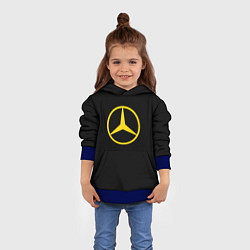 Толстовка-худи детская Mercedes logo yello, цвет: 3D-синий — фото 2