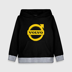 Толстовка-худи детская Volvo yellow logo, цвет: 3D-меланж